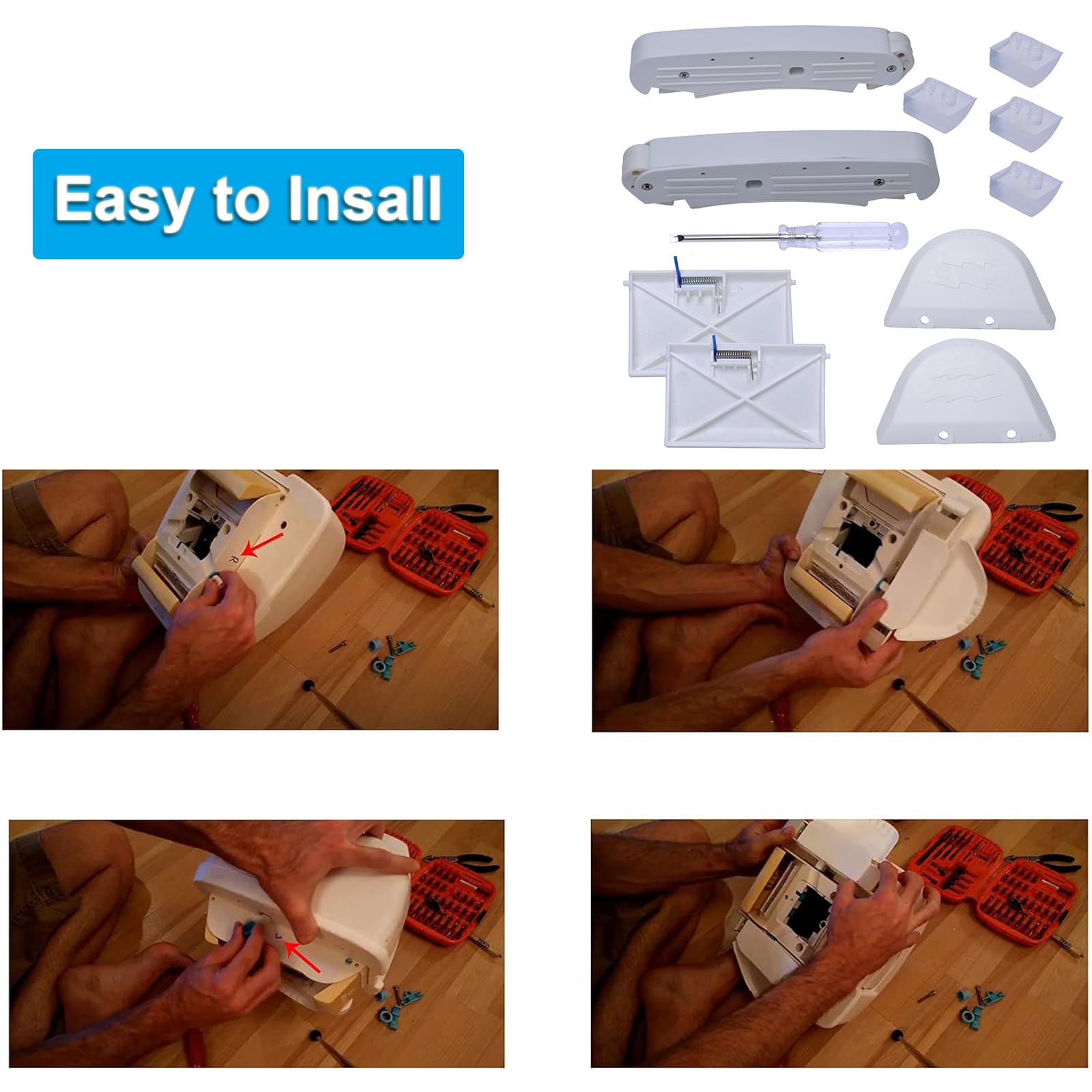 Wadoy AXV417WHP Pool Cleaner Kit Compatible with Hayward Navigator Pool Vac Ultra Pool Cleaners with AXV604WHP Front and Rear Bezels, AXV434WHP Flap, AXV414P Pod Shoes