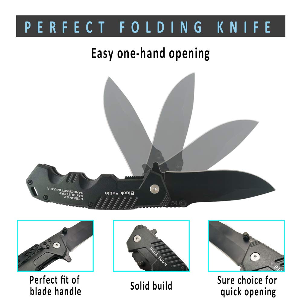 DOOM BLADE 7.87" EDC Cool Sharp Tactical Folding Pocket Knife,Spring Assisted Opening Knifes with Liner Lock,Pocketclip - Best Camping Fishing Hiking Survival Knife