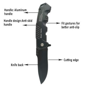 DOOM BLADE 7.87" EDC Cool Sharp Tactical Folding Pocket Knife,Spring Assisted Opening Knifes with Liner Lock,Pocketclip - Best Camping Fishing Hiking Survival Knife