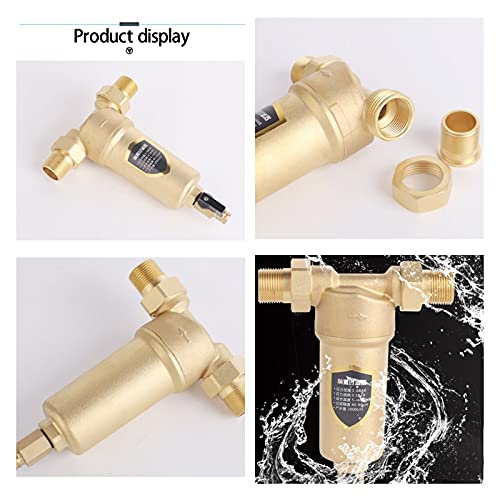 CJGS Water Pre-Filter,Reusable Spin Down Sediment Filter Faucet Water Purifier - Central Prefilter Whole House Water Filter Purifier System 3T/h Siphon Backwash 40um