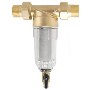 cjgs water pre-filter sediment filter 40 micron,central prefilter whole house water filter purifier system 3t/h siphon backwash -reusable spin down sediment water filter