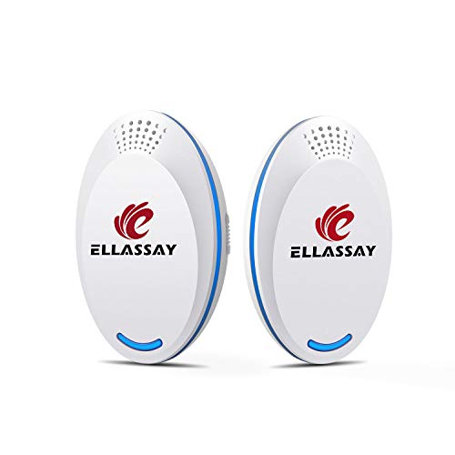 ELLASSAY Ultrasonic Pest Repeller - Pest Reject - Set of 2 Electronic Pest Control - Plug in Home Indoor Repellent - Get Rid of Mice, Roaches, Bugs, Fleas, Mosquitoes, Spiders, White