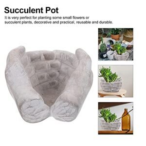 Cabilock Palm Planter Concrete Plant Pots Decorative Succulent Pot Bonsai Plants Flower Pots Tiny Desk Flower Planter Floor Vase Desk Aloe Planter Body Bud Vase Aloe Vera Human Body Cement