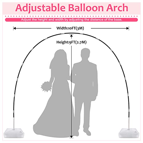 Anbeser Balloon Arch Kit - 9FT Tall &10FT Wide Adjustable Balloon Arch Stand with Water Bases for Baby Shower, Wedding, Birthday, Graduation, Kids Party Decorations