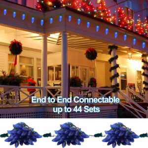 C9 Christmas Lights, 50 LEDs 24.5FT Faceted String Lights Connectable Commercial Grade Indoor Outdoor, 120V UL Certified Xmas Strawberry Tree Light Strand for St Patricks Day Patio Parties, Green