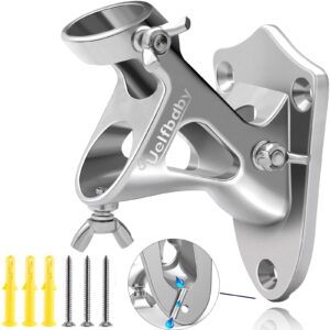 uelfbaby flag pole holder bracket with drainage design, 304 stainless steel heavy duty flag pole bracket mounting bracket 2 positions for 1 inch flag pole wall flag mount house & estate