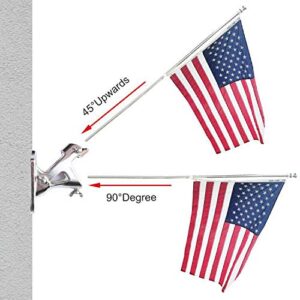 Uelfbaby Flag Pole Holder Bracket with Drainage Design, 304 Stainless Steel Heavy Duty Flag Pole Bracket Mounting Bracket 2 Positions for 1 inch Flag Pole Wall Flag Mount House & Estate