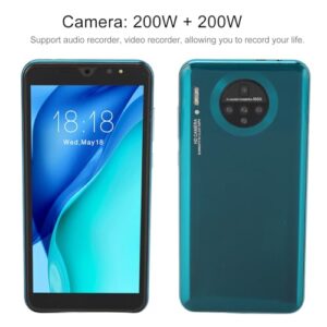 5.72in M30PLUS Smartphone, LCD Full Screen, Face ID Unlock, 512MB + 4GB, for Android 4.4, 2MP+ 2MP Camera, 1800mAh, Dual Card Dual Standby Cell Phone Support for WiFi+BT+FM(Blue-US)