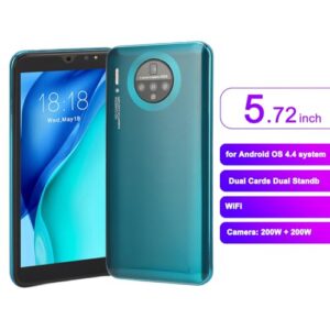 5.72in M30PLUS Smartphone, LCD Full Screen, Face ID Unlock, 512MB + 4GB, for Android 4.4, 2MP+ 2MP Camera, 1800mAh, Dual Card Dual Standby Cell Phone Support for WiFi+BT+FM(Blue-US)