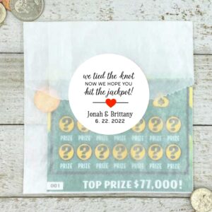 Personalized Lottery Ticket Holders for Wedding Favor - Hit the Jackpot, Gift for Guests