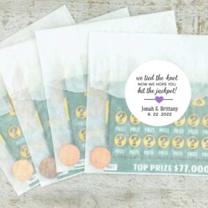 Personalized Lottery Ticket Holders for Wedding Favor - Hit the Jackpot, Gift for Guests