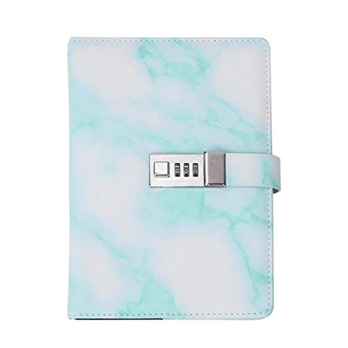 Socobeta Leather Journal Book Thick Classic Notebook Office School Supplies(GreenMarble Code Book)