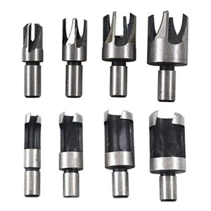 all-carb 8pcs wood plug cutter carbon steel straight and taper claw drill bit set fit for woodworking hole saw cutting 5/8 1/2 3/8 1/4