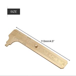 Kadimendium Vernier Caliper Double Scale Brass Sliding Gauge High Precision Measurement Fine Adjustment Ruler Measuring Tool Scales(100mm)