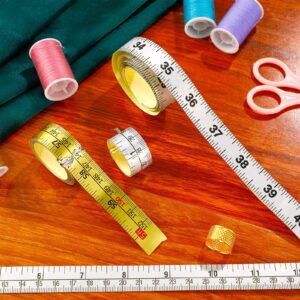 4 Size Workbench Ruler Adhesive Backed Tape Measure Waterproof Sticky Measuring Tape in 60 Inches/ 152 cm, 24 Inches/ 61 cm, 12 Inches/ 30 cm, 40 Inches/ 101 cm Ruler for Work