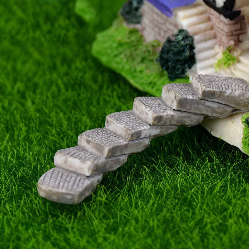 TOSSPER 2pcs Miniature Resin Bridge Stair Ladder Garden Fairy Ornament for Flower Pot Plant Home Bonsai Craft Decor