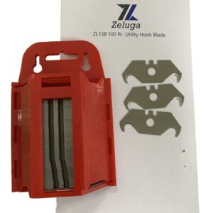 Zeluga ZL138 100 Pc. SK2 Steel Utility Hook Blade with Wall Mountable Dispenser