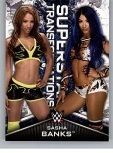 2020 topps wwe women's division superstar transformations #st-14 sasha banks official world wrestling entertainment trading card in raw (nm or better) condition