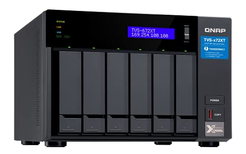 QNAP 6 Bay Thunderbolt NAS with 40TB Storage Capacity, Preconfigured RAID 5 Seagate IronWolf Drives Bundle (TVS-672XT-i3-8G-68S-US)