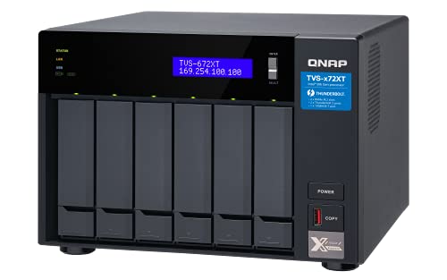 QNAP 6 Bay Thunderbolt NAS with 40TB Storage Capacity, Preconfigured RAID 5 Seagate IronWolf Drives Bundle (TVS-672XT-i3-8G-68S-US)