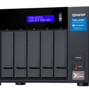 QNAP 6 Bay Thunderbolt NAS with 40TB Storage Capacity, Preconfigured RAID 5 Seagate IronWolf Drives Bundle (TVS-672XT-i3-8G-68S-US)
