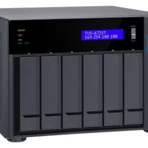 QNAP 6 Bay Thunderbolt NAS with 40TB Storage Capacity, Preconfigured RAID 5 Seagate IronWolf Drives Bundle (TVS-672XT-i3-8G-68S-US)