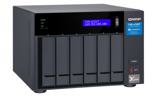 QNAP 6 Bay Thunderbolt NAS with 40TB Storage Capacity, Preconfigured RAID 5 Seagate IronWolf Drives Bundle (TVS-672XT-i3-8G-68S-US)