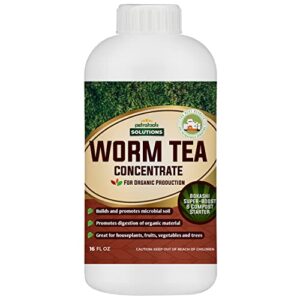 worm tea for gardening soil - worm tea fertilizer liquid - worm castings, earthworm casting manure fertilizer - earthworm tea worm castings - worm casting concentrate (16 oz)
