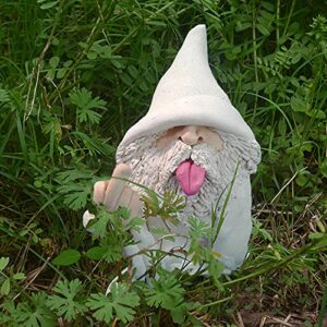 Tirifer Garden Gnome, Wizard Gnome 3D Dwarves, Polyresin Outdoor Sculpture Stick Out Tongue Gnome Statue Garden Figurine Art Garden Decoration for Lawn Yard Balcony Porch Patio