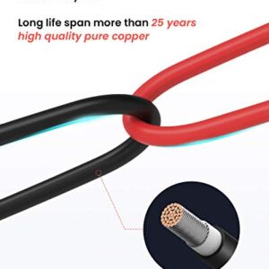 BougeRV 70 Feet 10AWG Solar Extension Cable with Female and Male Connector with Extra Free Pair of Connectors Solar Panel Adaptor Kit Tool (70FT Red + 70FT Black)