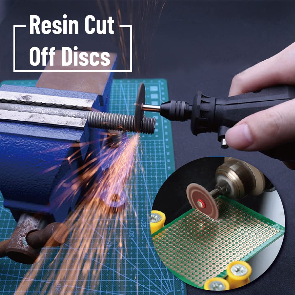 Cutting Wheel Set 46Pcs for Rotary Tool, HSS Cutting Wheels 6Pcs, Diamond Cutting Discs 10 Pcs and Resin Circular Saw Blades 30Pcs with 1/8" Shank for Wood Metal Plastic Stone Cutting
