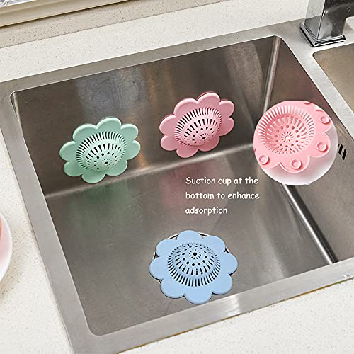 6PCS Drain Hair Catcher Shower Drain Covers Durable Silicone Hair Stopper,Bathtub and Shower Drain Protectors for Bathroom Bathtub and Kitchen