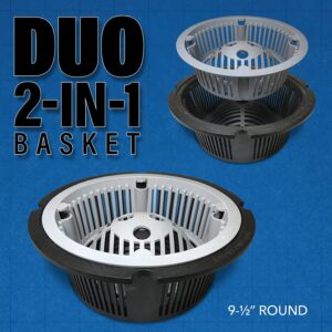 Guardian Drain Lock DUO 2 in 1 Basket - 2 Piece Commercial Floor Sink Sediment Strainer For Easy Removal And Protection Of Drain Lines