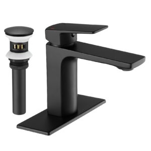 black bathroom faucet single handle bathroom sink faucet with pop-up drain and deck plate rv lavatory vessel faucet basin mixer tap