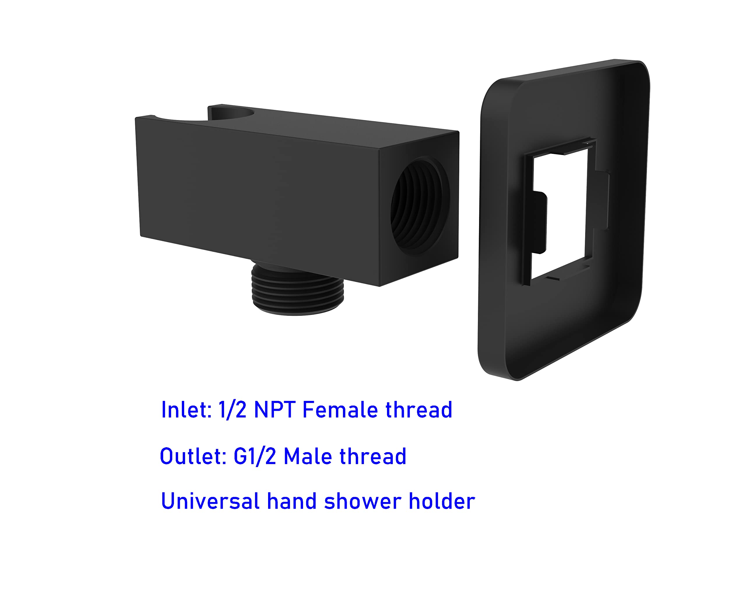 Aquaiaw Wall Supply Elbow with Flange, Solid Brass, Electroplate Matte Black. The product in review photos is NOT Aquaiaw Wall Union. Aquaiaw wall supply elbows are all by Female Inlet Tapered 1/2 NPT