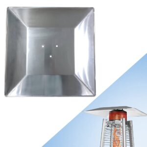 vend 4-sided propane heat reflector shield, top for glass tube pyramid patio heater replacement - hole distance 2.7 inch silver