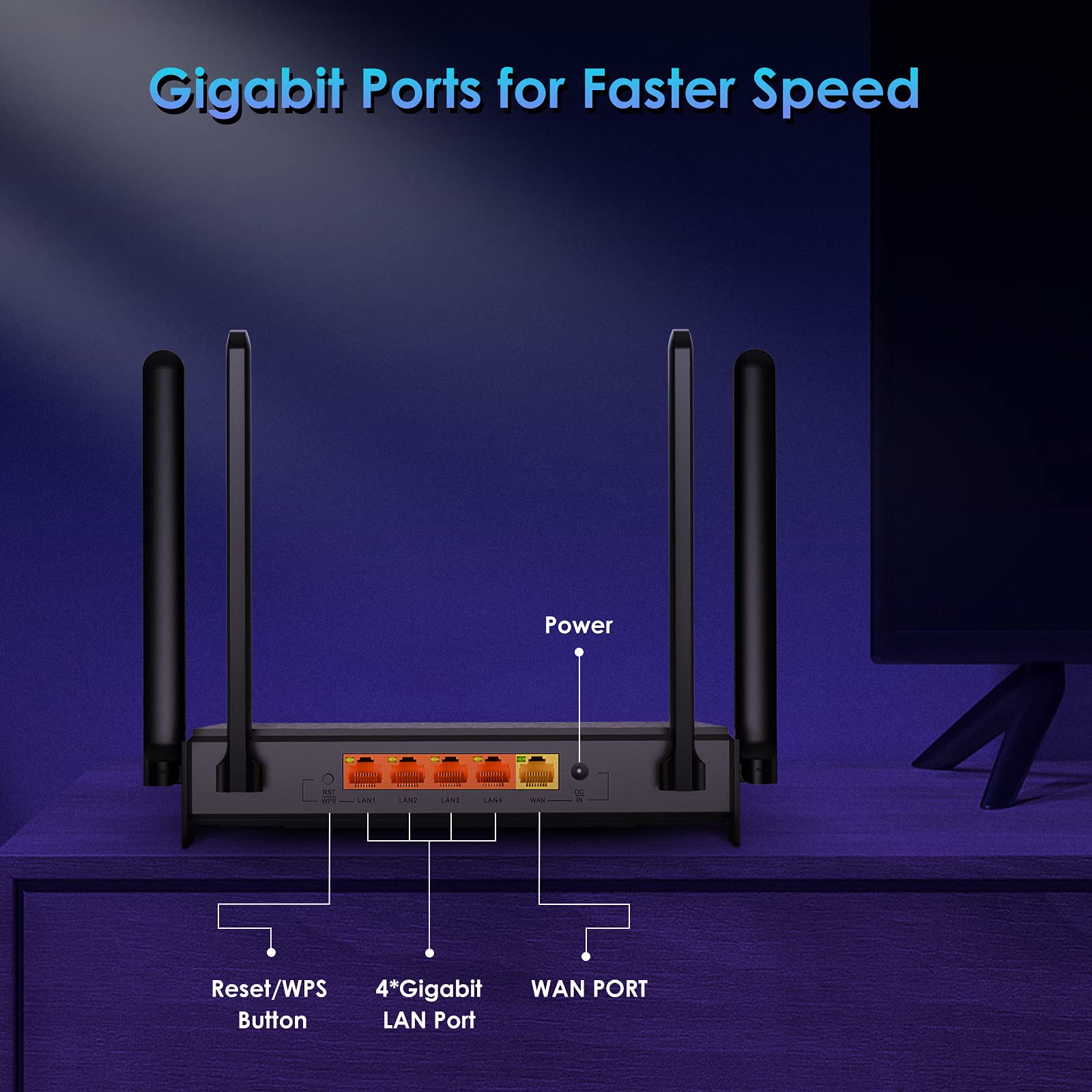 WiFi 6 Router - AX1800 Routers for Wireless Internet, Gaming Router, Internet Routers, WiFi 6 Router, Wireless Router, OFDMA, MU-MIMO, Gigabit WAN/LAN Ports, WPS, IPv6, 4K Video Streaming