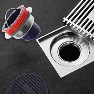 OSALADI 4 Pcs Floor Drain Odor Proof Core Drain Guard Sewer Backflow Preventer Deodorization Drain Plug Hair Stopper Hair Catcher for Kitchen Bathroom Laundry Dark Blue White