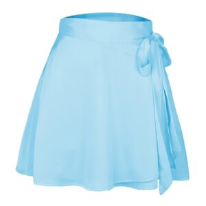 Bravetoshop Women's Basic Solid Y2K Pleated Mini Skirts A-Line Slim Fit High Waist Short Skirt E-Girl Streetwear (Blue,S)