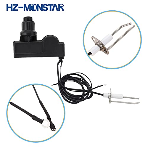 HZ-MONSTAR Low Pressure LPG Propane Gas Fireplace Fire Pit Flame Failure Safety Control Valve Kit with Igniter Assembly Fire Pit Igniter, Push Button Ignition Kit for Gas Grill, Heater, Fire Pit