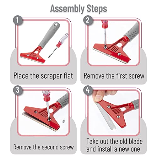 Bates- Razor Blade Scraper, 4" Scraper Tool with 10 Extra Scraper Blades, Paint Scraper Tool, Floor Scraper, Razor Scraper, Glass Scraper, Scraper for Cleaning, Window Scraper, Cleaning Scraper