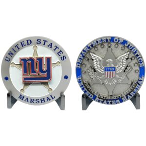 bl10-001 new york new jersey football united states ny us marshal challenge coin southwest district nj