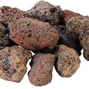 Natural Lava Rocks for Fire Pit | Lava Rocks for Gas Grills Charbroilers | Reduces Flare Ups | Even Heat Distribution | by The FryOilSaver Co, | 7 Lb. Bag of Fire Pit Lava Rocks | 1 Pack