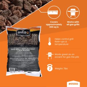 Natural Lava Rocks for Fire Pit | Lava Rocks for Gas Grills Charbroilers | Reduces Flare Ups | Even Heat Distribution | by The FryOilSaver Co, | 7 Lb. Bag of Fire Pit Lava Rocks | 1 Pack