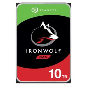 seagate ironwolf 10tb nas internal hard drive hdd – cmr 3.5 inch sata 6gb/s 7200 rpm 256mb cache for raid network attached storage, rescue services (st10000vn000)
