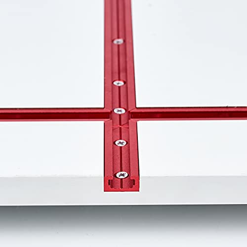 T Track 36" with Wood Screws-Double Cut Profile Universal T-Track with Predrilled Mounting Holes-T Track Woodworking-Fine Sandblast Anodized-Red Color-4PK