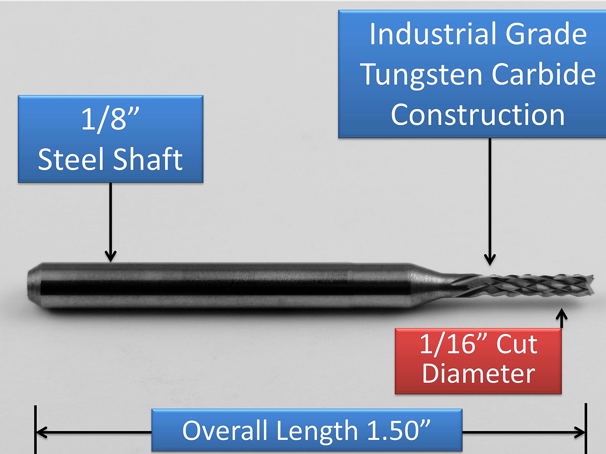 Grout Removal Tool Tile Cutting Bit Variety Set 1/8-Inch, 3/32-Inch, 1/16-Inch