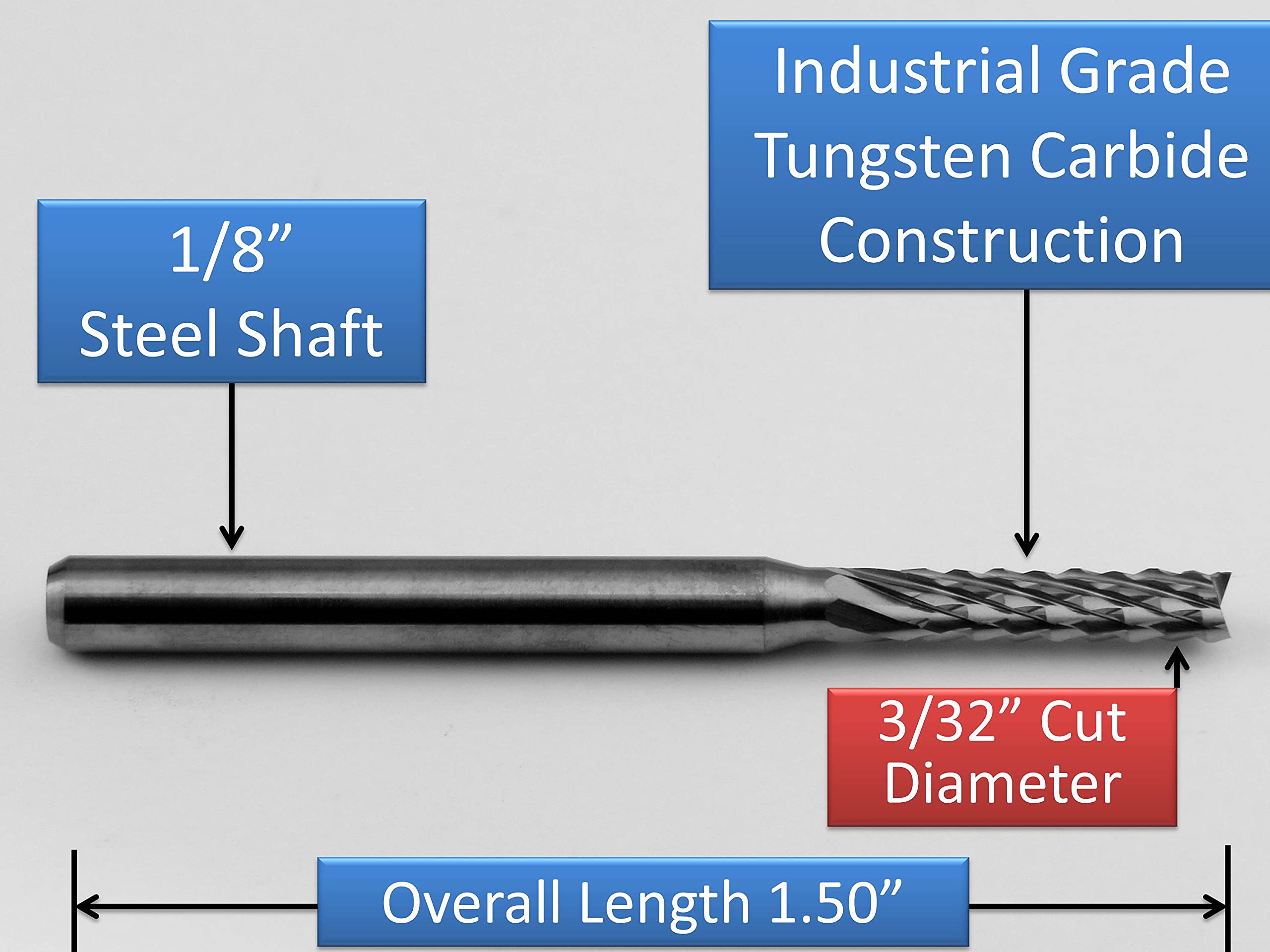 Grout Removal Tool Tile Cutting Bit Variety Set 1/8-Inch, 3/32-Inch, 1/16-Inch