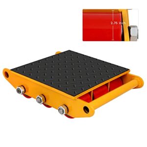 XCFDP Machine Skates, 15T Machinery Skate Dolly, 33000lbs Machinery Moving Skate, Machinery Mover Skate with Non-Slip Belt, Heavy Duty Machine Dolly Skate for Industrial Moving Equipment, Yellow, 1pc