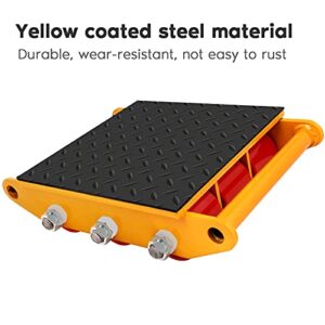 XCFDP Machine Skates, 15T Machinery Skate Dolly, 33000lbs Machinery Moving Skate, Machinery Mover Skate with Non-Slip Belt, Heavy Duty Machine Dolly Skate for Industrial Moving Equipment, Yellow, 1pc